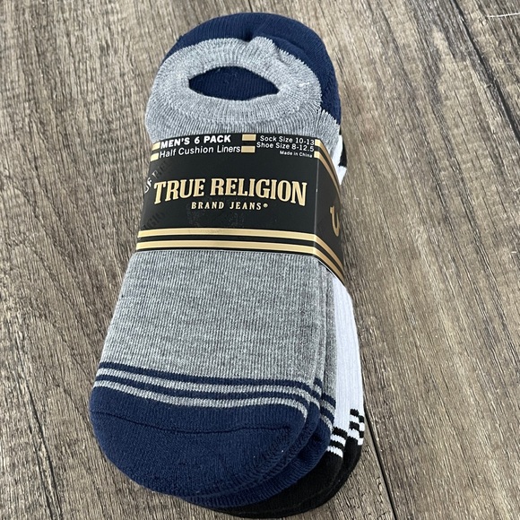 True Religion Other - True Religion Half Cushion No Show Liners 6 Pack